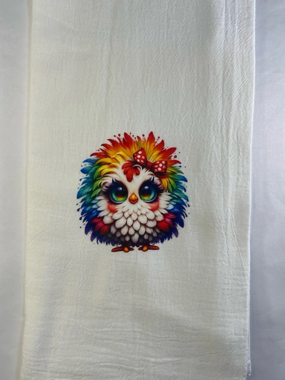 Rainbow Chicken Kitchen Towel Colorful Chicken Decorative Dish Towel